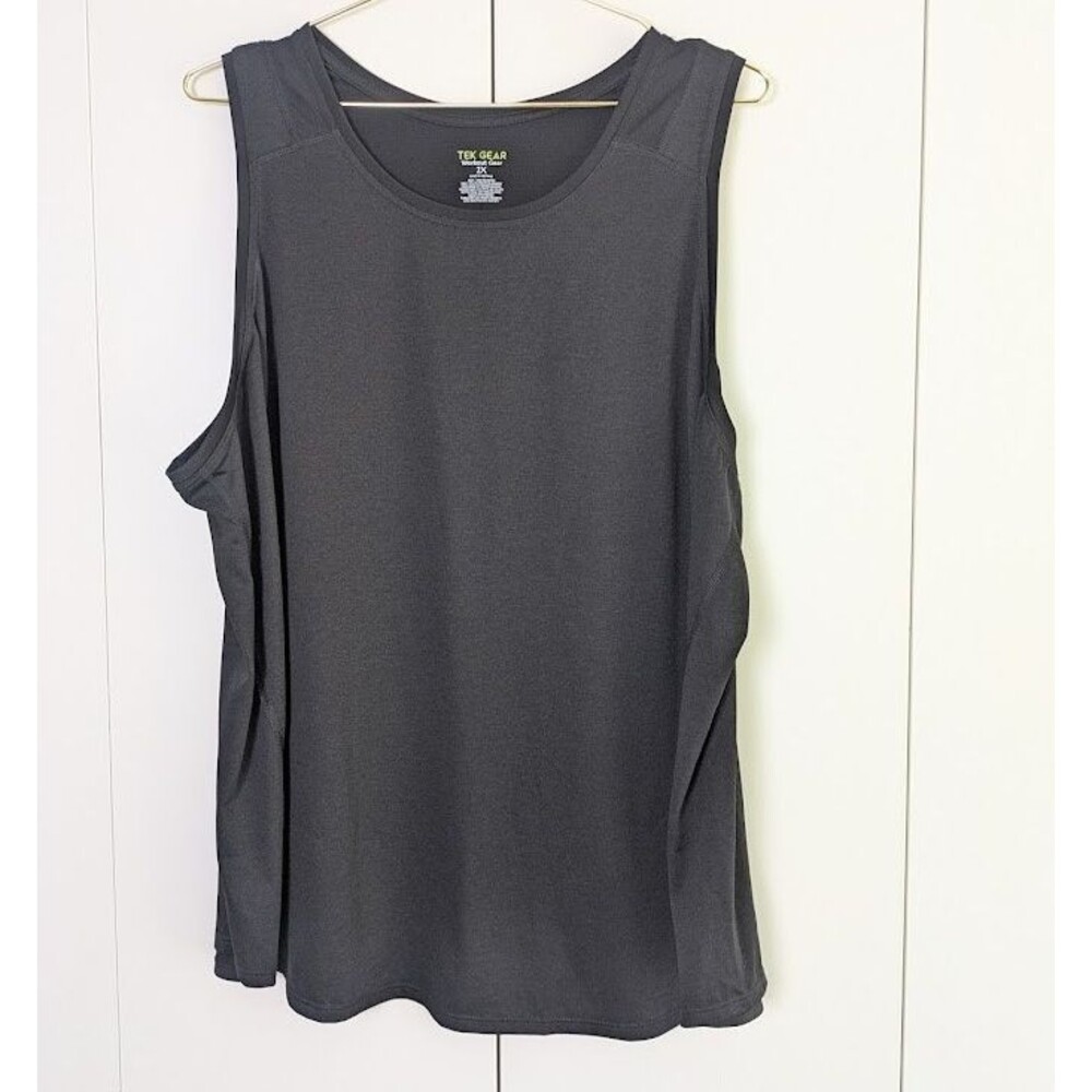 Tek Gear Women's 2X Tank Top Black Workout Gear Drytek STRETCH BREATHABLE